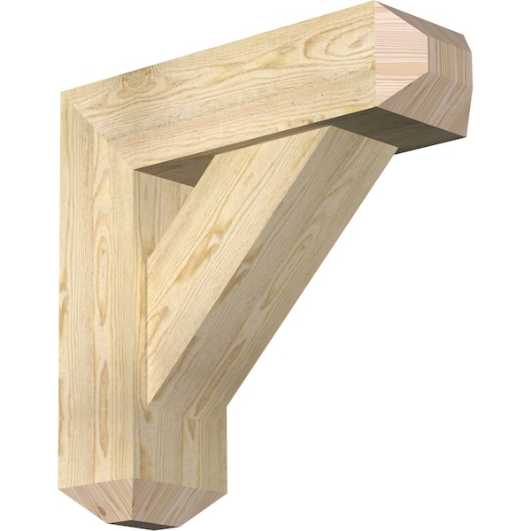 Ekena Millwork Traditional Craftsman Rough Sawn Bracket w/ Offset Brace, Douglas Fir, 8"W x 26"D x 26"H BKT0806X26X26TRA04RDF - main